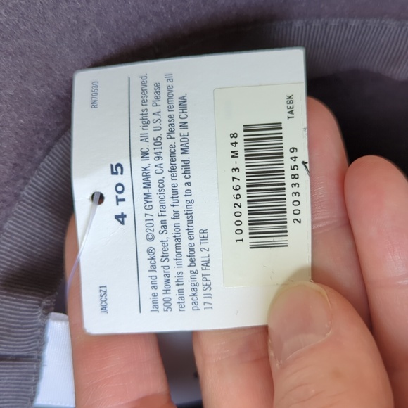 Jaine and Jack Girl's Gray Hat - Size 4-5 - Picture 6 of 7